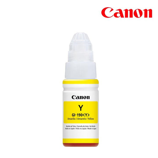 Botella de Recarga de Tinta Canon GI-190Y - Amarillo - Inyección de Tinta - 70 Ml
