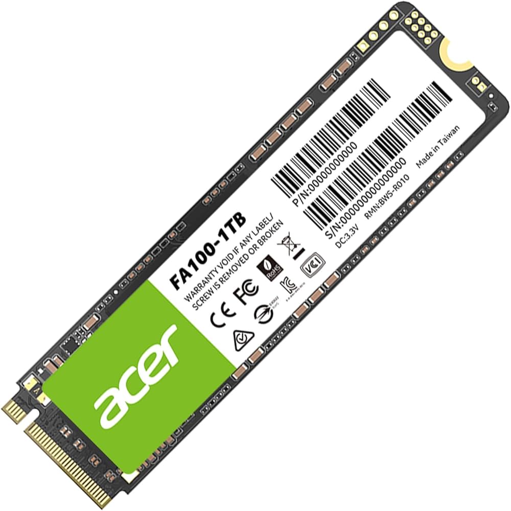 SSD Acer FA100 | 1TB, Lectura 550 MB/s