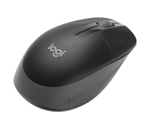 Mouse Logitech M190 Tama?o Completo - USB - Óptico - 3 Botón(es) - Carbón - Inalámbrico - 1000 Dpi - Rueda de Desplazamiento - Grande Tamaño de la Mano/palma
