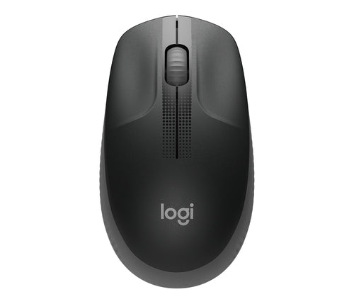 Mouse Logitech M190 Tama?o Completo - USB - Óptico - 3 Botón(es) - Carbón - Inalámbrico - 1000 Dpi - Rueda de Desplazamiento - Grande Tamaño de la Mano/palma