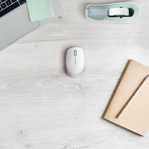 Mouse Logitech M170 - Radiofrecuencia - USB - Óptico - Blanco - Inalámbrico - 2.40GHZ - Simétrico
