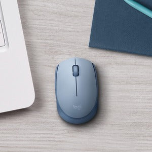 Mouse Logitech M170 - Radiofrecuencia - USB - Óptico - Gris Azulado - Inalámbrico - 2.40GHZ - Simétrico