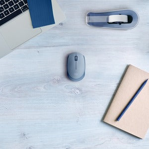 Mouse Logitech M170 - Radiofrecuencia - USB - Óptico - Gris Azulado - Inalámbrico - 2.40GHZ - Simétrico