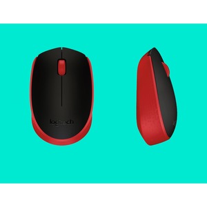 Mouse Logitech M170 - Radiofrecuencia - USB - Óptico - 3 Botón(es) - Rojo - Inalámbrico - Rueda de Desplazamiento - Simétrico