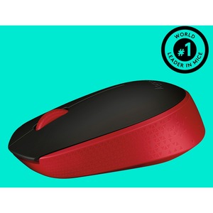 Mouse Logitech M170 - Radiofrecuencia - USB - Óptico - 3 Botón(es) - Rojo - Inalámbrico - Rueda de Desplazamiento - Simétrico