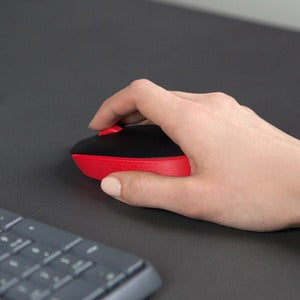 Mouse Logitech M170 - Radiofrecuencia - USB - Óptico - 3 Botón(es) - Rojo - Inalámbrico - Rueda de Desplazamiento - Simétrico