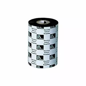 Zebra Ribbon Cera Resina 110mmx450m (4.33inx1476ft), 3200; High Performance, 25MM (1in) Core, Tabletop