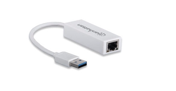 Adaptador Tarjeta de Red USB 3.0 a Rj45 Gb Ethernet Blanco - USB - 1 Puerto(s) - 1 - Par Trenzado