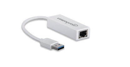 Adaptador Tarjeta de Red USB 3.0 a Rj45 Gb Ethernet Blanco - USB - 1 Puerto(s) - 1 - Par Trenzado