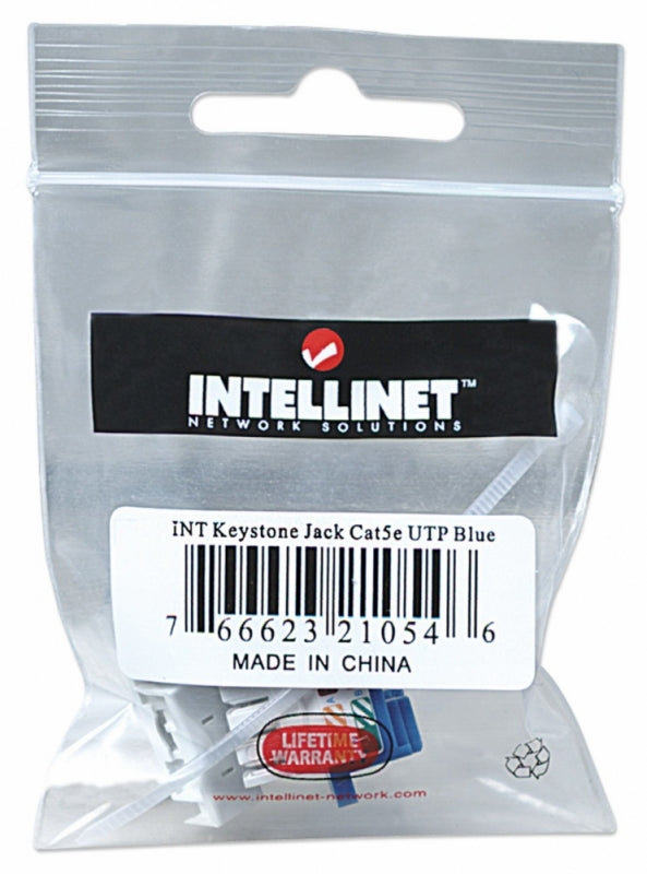 Jack RJ45 Intellinet 210546 | Cat5e, Keystone de Impacto Azul