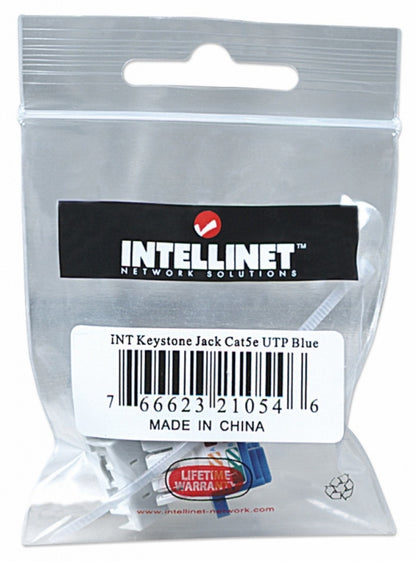 Jack RJ45 Intellinet 210546 | Cat5e, Keystone de Impacto Azul