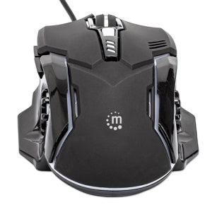 Mouse Optico Gaming 6 Botones, Negro - Cable - 3200 Dpi - Rueda de Desplazamiento - Simétrico