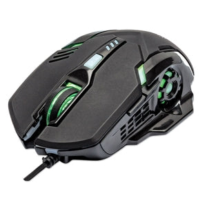 Mouse Optico Gaming 6 Botones, Negro - Cable - 3200 Dpi - Rueda de Desplazamiento - Simétrico