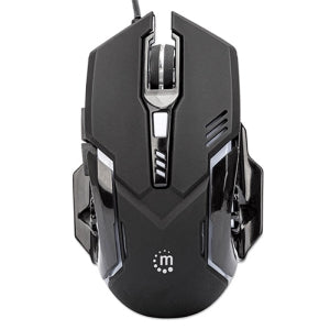 Mouse Optico Gaming 6 Botones, Negro - Cable - 3200 Dpi - Rueda de Desplazamiento - Simétrico