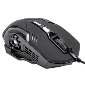 Mouse Optico Gaming 6 Botones, Negro - Cable - 3200 Dpi - Rueda de Desplazamiento - Simétrico