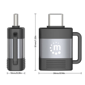 Adaptador USB-C V3.2 Gen1, Cm-ah, 5gbps 3a - Níquel Contacto - Negro, Gris