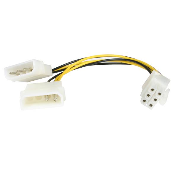 Adaptador de Alimentación StarTech.com LP4PCIEXADAP | Molex a PCI Express 6 Pines, 15 cm