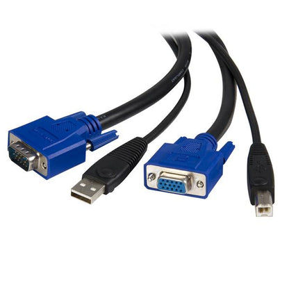 Cable KVM StarTech.com SVUSB2N1_10 | 2 en 1, 3m VGA HD-15
