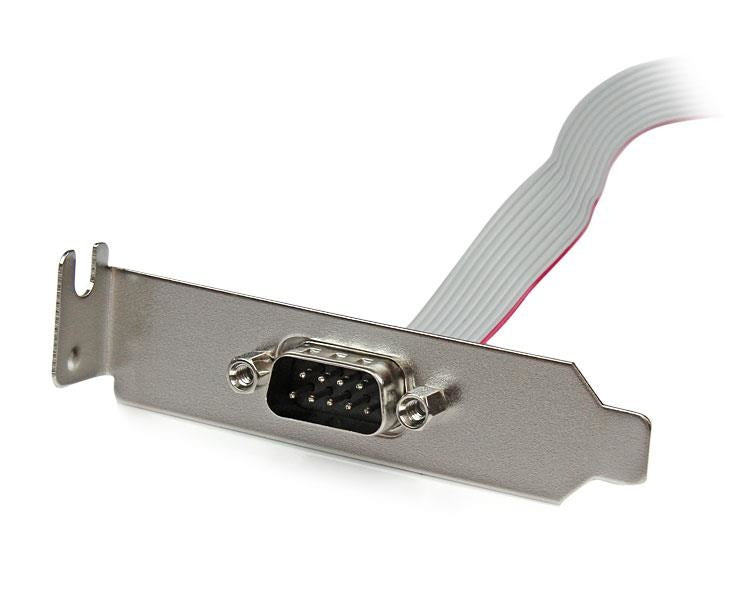 Startech.com Adaptador de 0.4m Header Cabezal Bracket Serie Serial Db9 Rs232 a Idc 10 Pines Placa Base Perfil Bajo - Cable For Placa Base - Gris