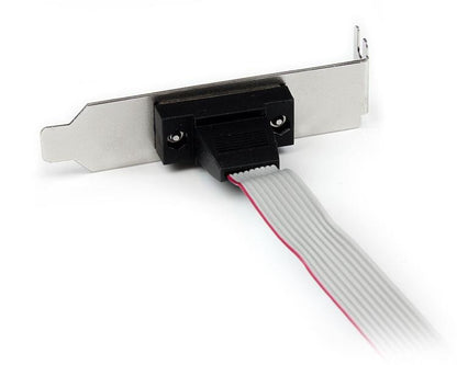 Startech.com Adaptador de 0.4m Header Cabezal Bracket Serie Serial Db9 Rs232 a Idc 10 Pines Placa Base Perfil Bajo - Cable For Placa Base - Gris
