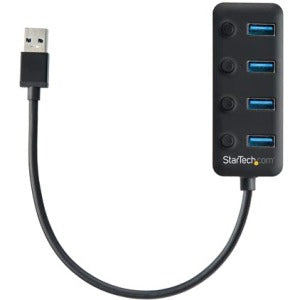 Hub USB 3.0 StarTech.com HB30A4AIB | 4 Puertos USB-A, 5Gbps, Interruptores Individuales
