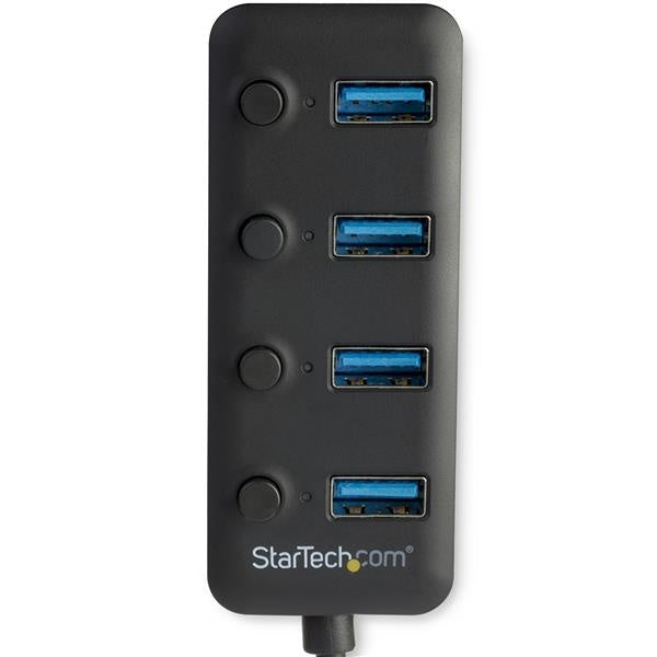 Hub USB 3.0 StarTech.com HB30A4AIB | 4 Puertos USB-A, 5Gbps, Interruptores Individuales
