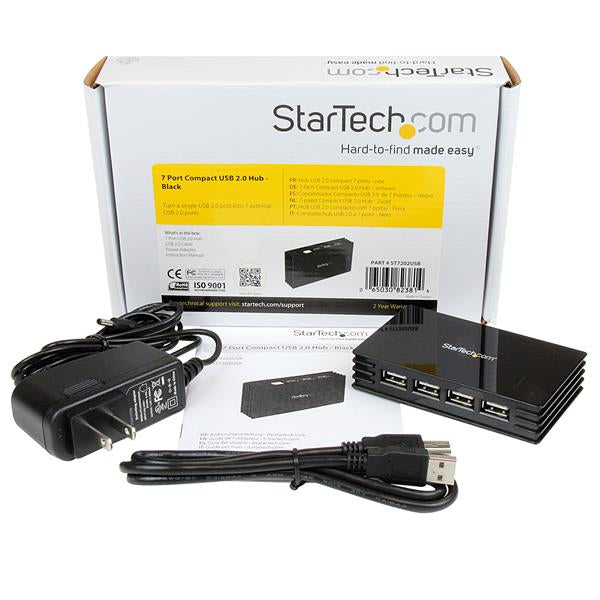 Hub USB 2.0 StarTech.com ST7202USB | 7 Puertos, Compatible con PC y Mac