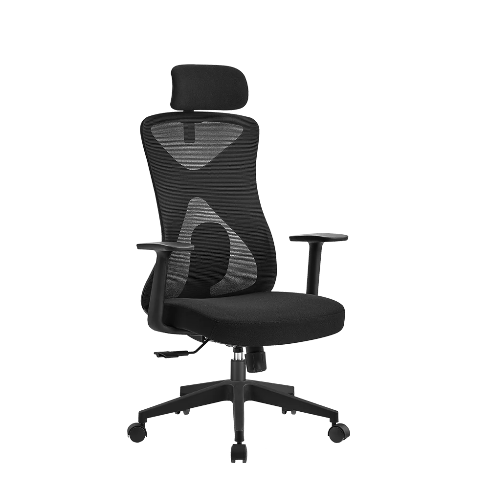 Silla de Oficina Acteck Floe Pro EC737 / Ergonómica + Ajuste lumbar +  / Reposa brazos fijo + Sistema de bloqueo / Soporta Hasta 120 Kg / Elite Negro