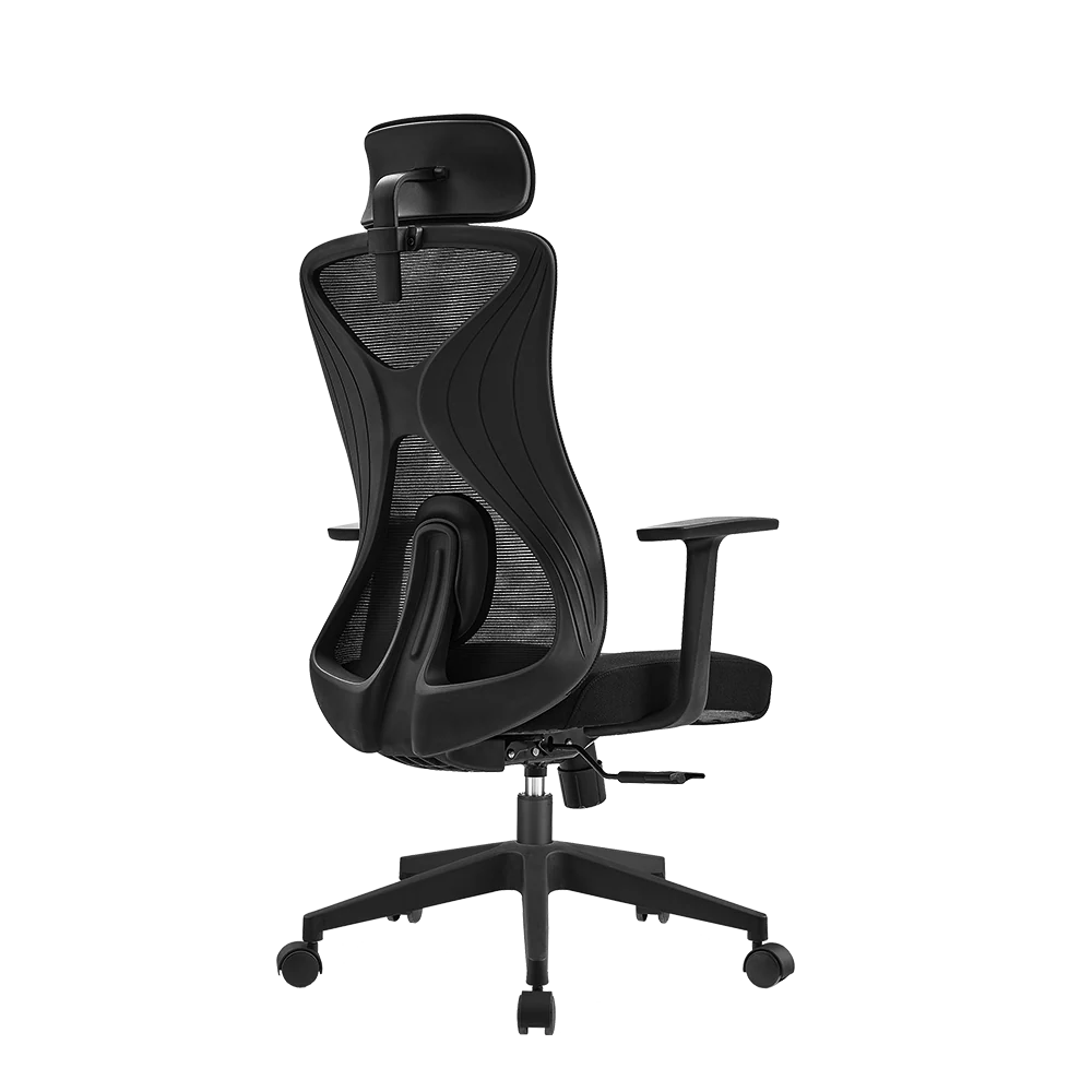 Silla de Oficina Acteck Floe Pro EC737 / Ergonómica + Ajuste lumbar +  / Reposa brazos fijo + Sistema de bloqueo / Soporta Hasta 120 Kg / Elite Negro