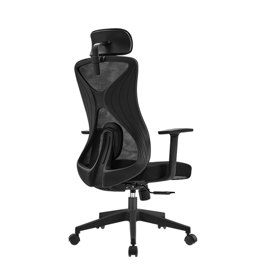 Silla de Oficina Acteck Floe Pro EC737 / Ergonómica + Ajuste lumbar +  / Reposa brazos fijo + Sistema de bloqueo / Soporta Hasta 120 Kg / Elite Negro