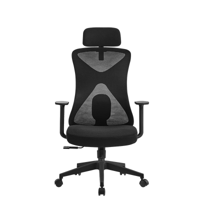 Silla de Oficina Acteck Floe Pro EC737 / Ergonómica + Ajuste lumbar +  / Reposa brazos fijo + Sistema de bloqueo / Soporta Hasta 120 Kg / Elite Negro