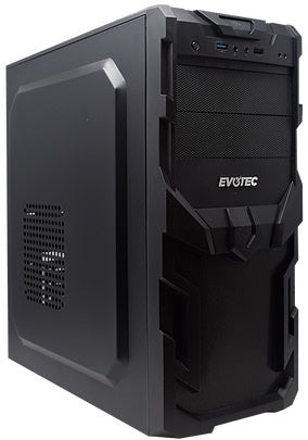 Gabinete Evotec EV-1005, Midi-Tower, ATX/Micro-ATX/Mini-ITX, USB 2.0/3.0, con Fuente de 600W, sin Ventiladores Instalados, Negro