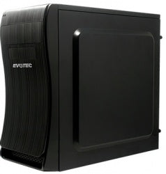 Gabinete Evotec Bassu, Micro-Tower, Micro-ATX/Mini-ITX, USB 2.0, con Fuente de 600W, sin Ventiladores Instalados, Negro