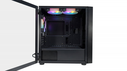 Gabinete Evotec Taipei, Micro-Tower, Micro-ATX/Mini-ITX, USB 2.0/3.0, sin Fuente, 3 Ventiladores Instalados, Negro