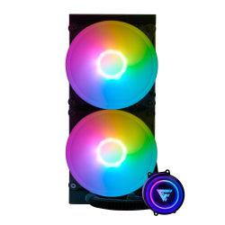 Game Factor LQG601 Enfriamiento Líquido para CPU, 2x 120mm, hasta 2550RPM, Negro