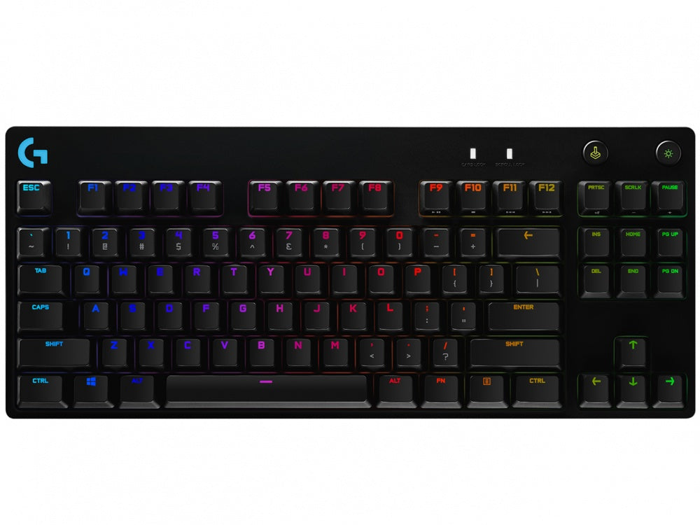 Logitech Teclado Gamer G Pro RGB, Mecánico, Switch GX Blue, Alámbrico, Negro (Inglés)