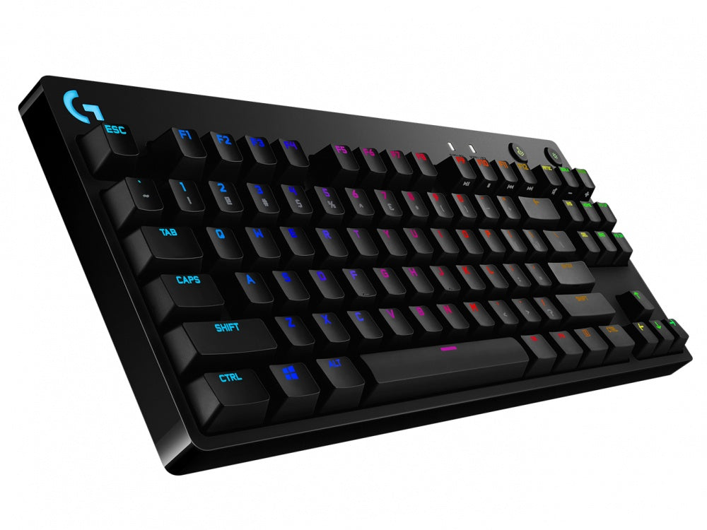 Logitech Teclado Gamer G Pro RGB, Mecánico, Switch GX Blue, Alámbrico, Negro (Inglés)