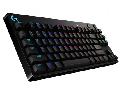 Logitech Teclado Gamer G Pro RGB, Mecánico, Switch GX Blue, Alámbrico, Negro (Inglés)
