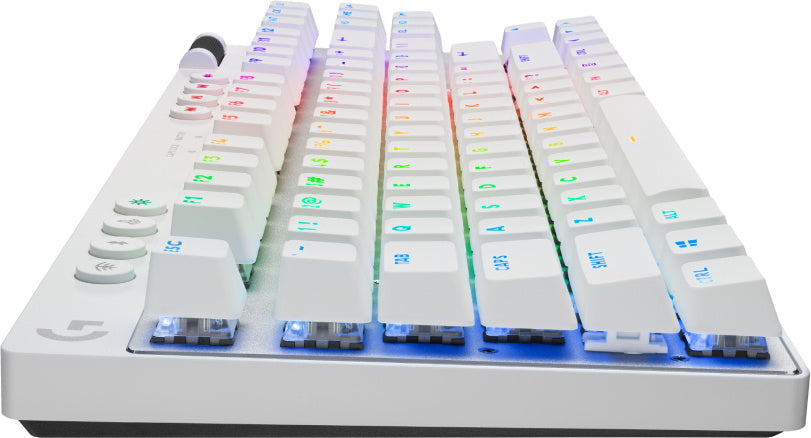 Logitech Teclado Gamer PRO X TKL, Mecánico, Switch GX Brown, Inalámbrico, Blanco (Inglés)