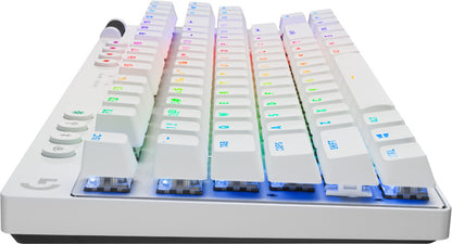 Logitech Teclado Gamer PRO X TKL, Mecánico, Switch GX Brown, Inalámbrico, Blanco (Inglés)