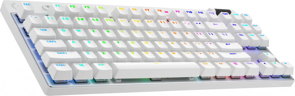 Logitech Teclado Gamer PRO X TKL, Mecánico, Switch GX Brown, Inalámbrico, Blanco (Inglés)