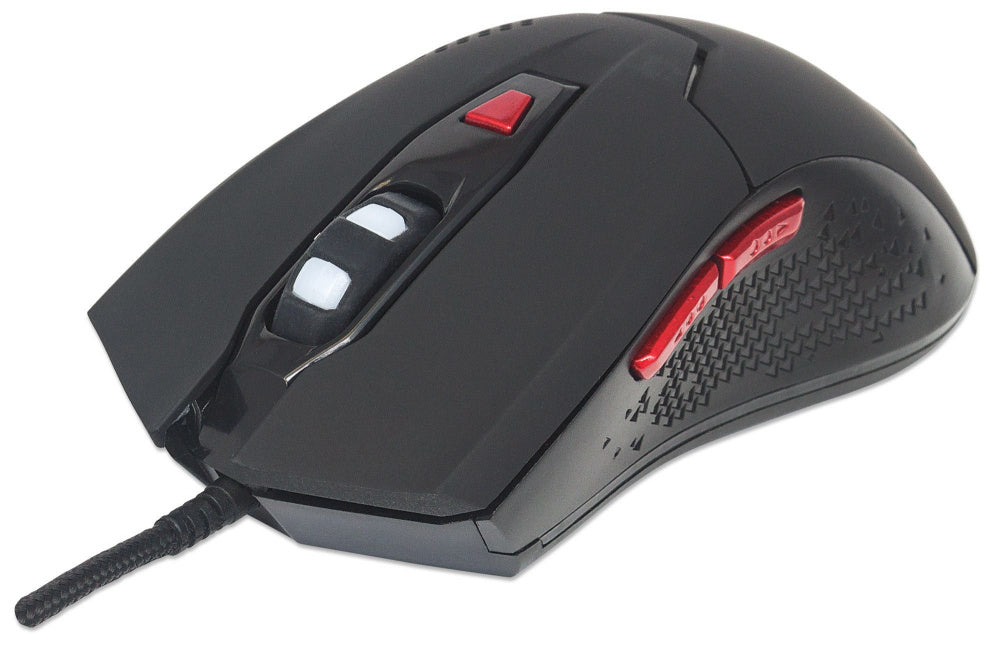 Mouse Gamer Manhattan Óptico 176071, Alámbrico, USB-A, 2400DPI, Negro