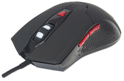 Mouse Gamer Manhattan Óptico 176071, Alámbrico, USB-A, 2400DPI, Negro