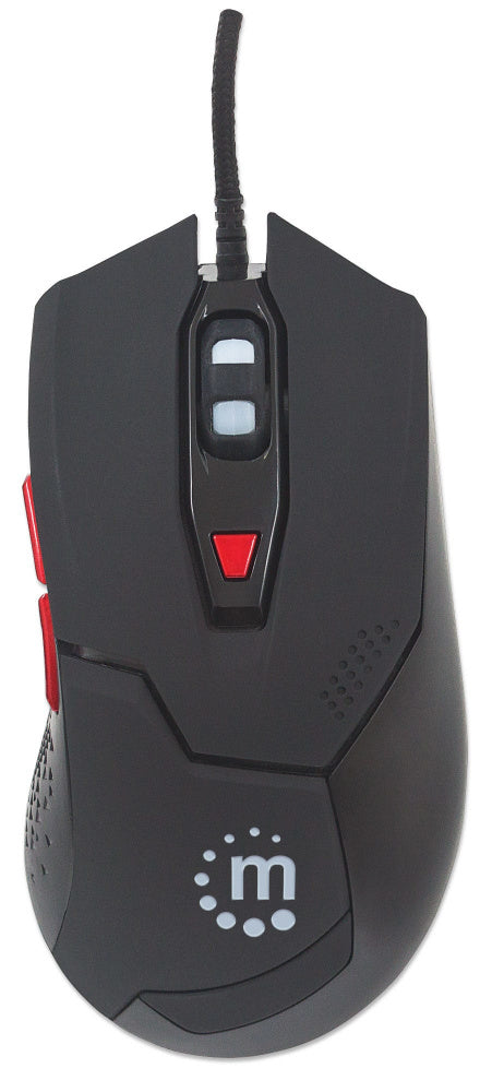 Mouse Gamer Manhattan Óptico 176071, Alámbrico, USB-A, 2400DPI, Negro