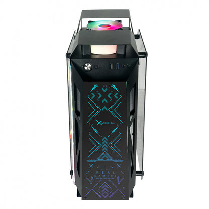 Gabinete Xzeal IR02, Midi-Tower, Micro-ATX/Mini-ITX, USB 3.0, sin Fuente, 4 Ventiladores Instalados, Negro