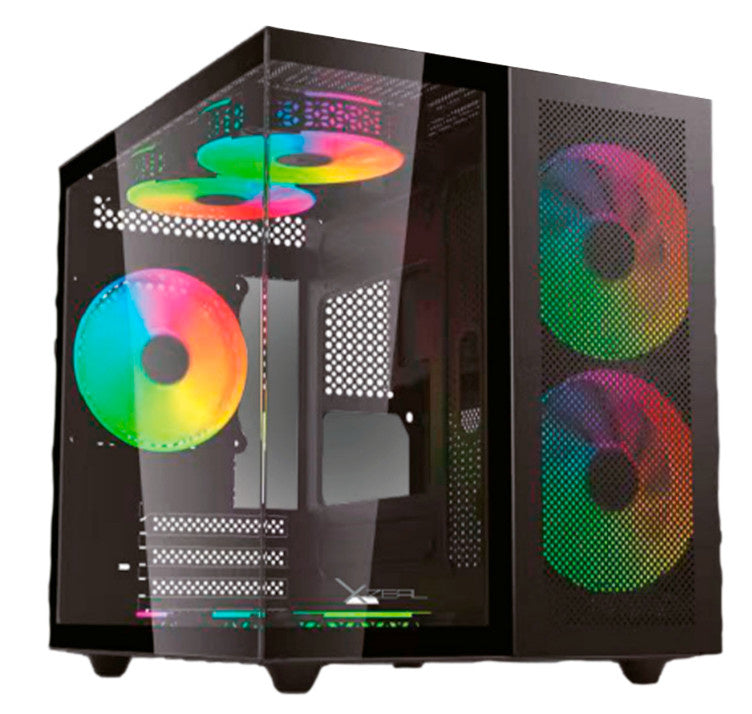 Gabinete Xzeal CXi1, Mini-Tower, Micro-ATX/Mini-ITX, USB 2.0/3.0, sin Fuente, 3 Ventiladores Instalados, Negro