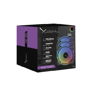 Ventilador Xzeal XZVE100B | 56.07m³/h, 1200rpm, RGB LED, 26dB