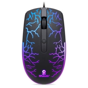 Brobotix Mouse USB Iluminado RGB Modelo Storm, Dpi Ajustable: 800 / 1200 / 1600 - Diseño Ergonómico, Conexión Usb, Plug & Play, Raton Laptop Escritorio Notebook Pc