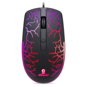 Brobotix Mouse USB Iluminado RGB Modelo Storm, Dpi Ajustable: 800 / 1200 / 1600 - Diseño Ergonómico, Conexión Usb, Plug & Play, Raton Laptop Escritorio Notebook Pc