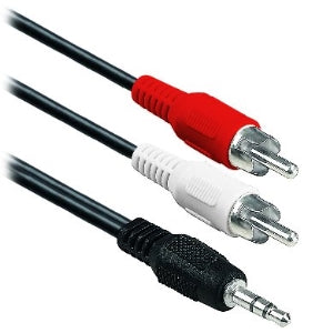 Cable RCA Macho BRobotix 80161 | 1.80 Metros, Adaptador Divisor 3.5 Mm a 2 RCA Macho